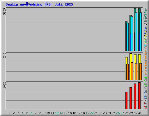 Daglig användning för Juli 2025