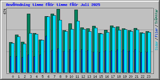 Användning timme för timme för Juli 2025